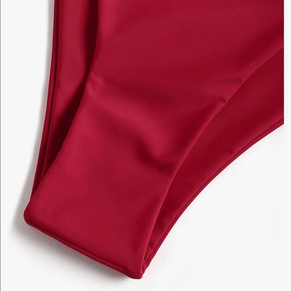 Bandeau Bikini— Red, & Peach - Picture 5 of 9